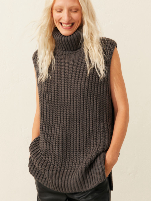 Sleeveless Turtleneck Sweater