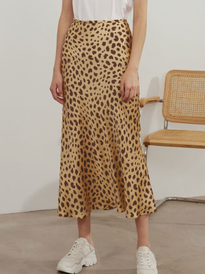 Leopard Silk Skirt