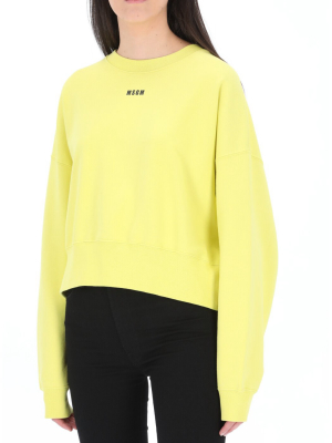 Msgm Logo Print Crewneck Sweatshirt