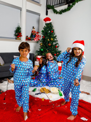 The 50 Shades Of Santa | Blue Santa Matching Family Christmas Pajamas