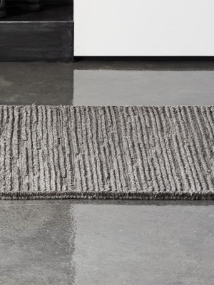 Elfen Grey Textured Wool Runner 2.5'x8'