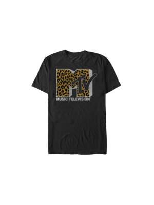 Men's Mtv Cheetah Print Logo T-shirt