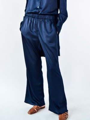 Navy Satin Savannah Pant