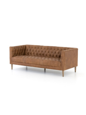 Williams Leather Sofa-75"-nat Wash Camel