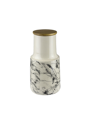 Small Black And White Marble Vase