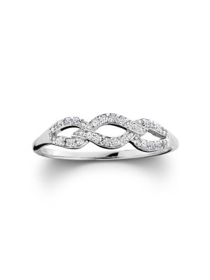 Pompeii3 1/10ct Petite Diamond Infinity Ring 10k White Gold