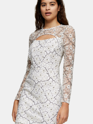 Lace Bodycon Cut Out Mini Dress