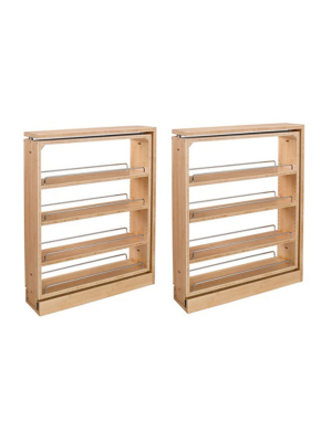 Rev-a-shelf 432-bf-3c 3" Cabinet Base Filler Pullout Organizer, Maple (2 Pack)