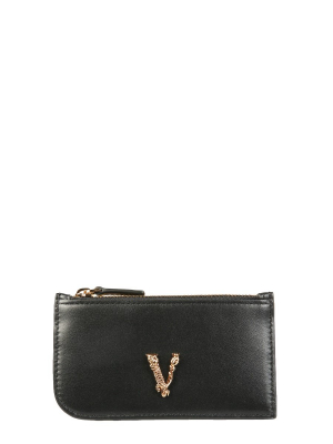 Versace Virtus Plaque Zipped Cardholder