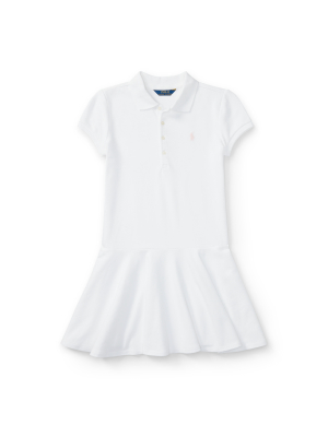 Stretch Cotton Mesh Polo Dress