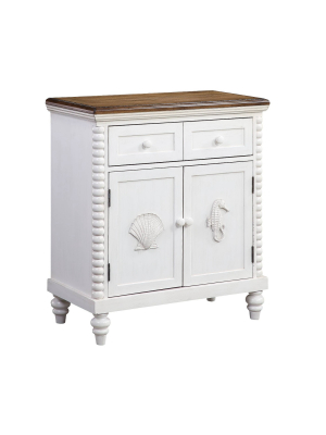 Ocean Treasures 1 Drawer And 2 Door Cabinet White - Treasure Trove Accents