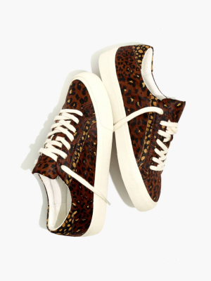 Sidewalk Low-top Sneakers In Painted Leopard Colorblock Calf Hair