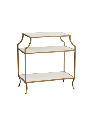 Milla Side Table W/ Wood Shelves In Various Finishes