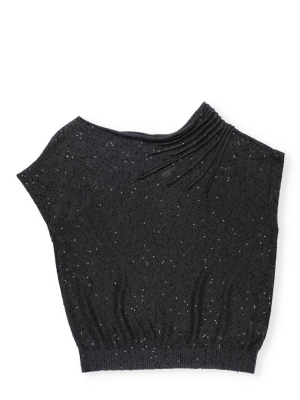 Brunello Cucinelli Sequin Embellished Short-sleeve Top