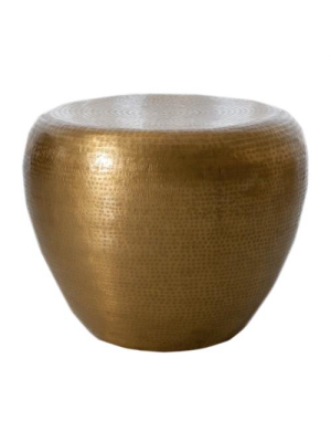 Goa End Table Antique Brass