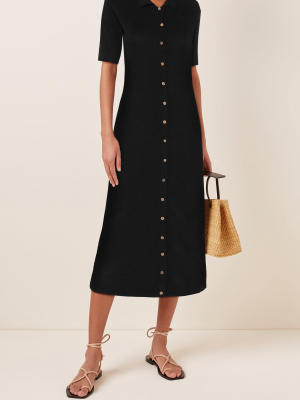 Chieko Ribbed Cotton-jersey Midi Dress