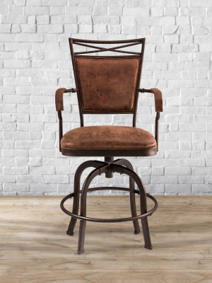 Bridgetown Tilt Base Counter Height Barstool - Aged Bronze - Hillsdale Furniture