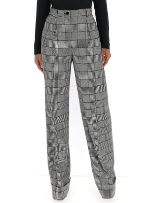 Dolce & Gabbana Checked Wide Leg Pants