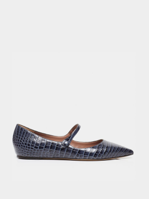 Hermione Navy Embossed Croco