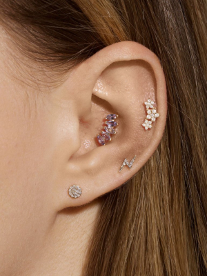 Tri-star Diamond Piercing Earring