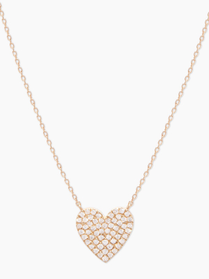 Diamond Pave Heart Necklace