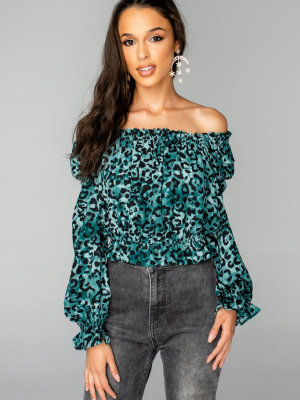 Buddylove Constance Off The Shoulder Top - Lagoon