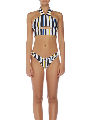 Oriana Cut Out Halter - Airforce Stripe