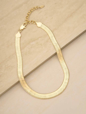 Snake Smooth Chain 18k Gold Plated Necklace