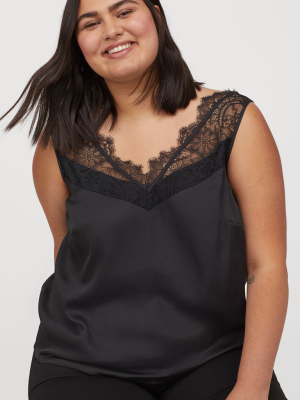 H&m+ Lace-trimmed Top