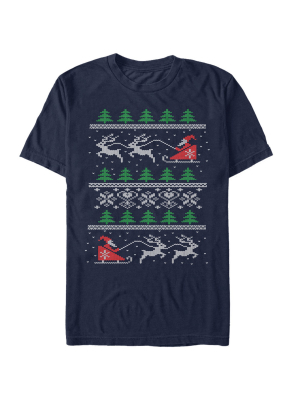 Men's Lost Gods Ugly Christmas Santa's Sled T-shirt