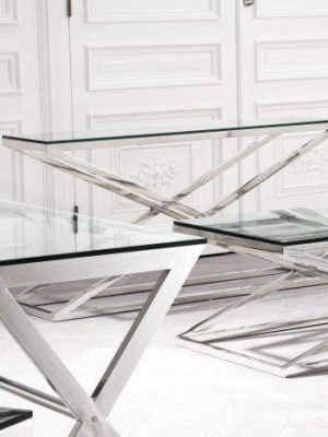 Eichholtz Criss Cross Console Table - Silver