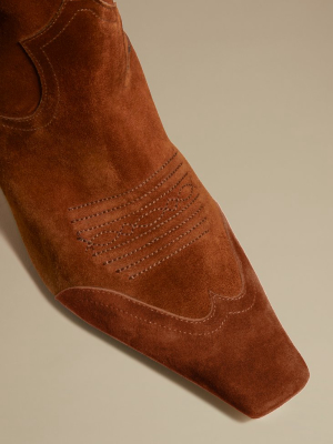 The Dallas Ankle Boot In Caramel Suede