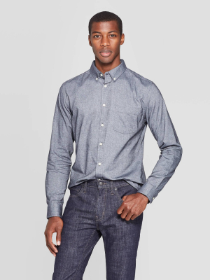 Men's Slim Fit Stretch Oxford Long Sleeve Button-down Shirt - Goodfellow & Co™