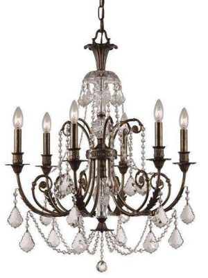 Regis 6 Light Clear Crystal Chandelier