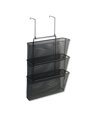 Fellowes Mesh Partition Additions Three-file Pocket Organizer 12 5/8 X 16 3/4 Black 75901