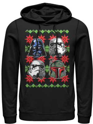 Men's Star Wars Ugly Christmas Empire Helmets Pull Over Hoodie