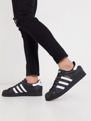 Adidas Originals New Superstar Sneakers In Black