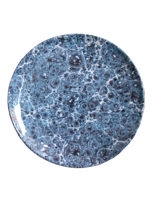 Blue Marble Dessert Plate