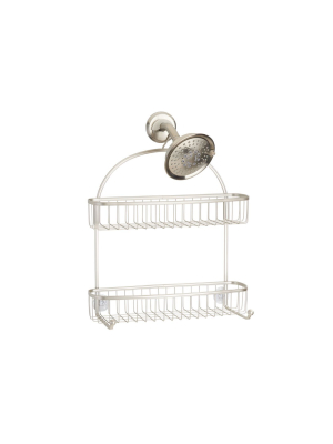 Mdesign Wide Hanging Shower Caddy Storage Organizer, 2 Hooks, 2 Baskets