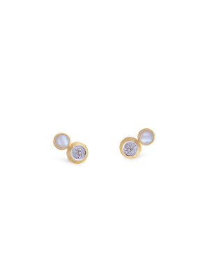 Marco Bicego® Jaipur Color Collection 18k Yellow Gold Two Stone Stud With Diamond And White Mother Of Pearl