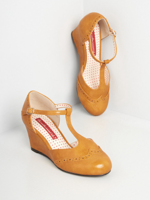 T-strap Time In Oxford Wedge Heel