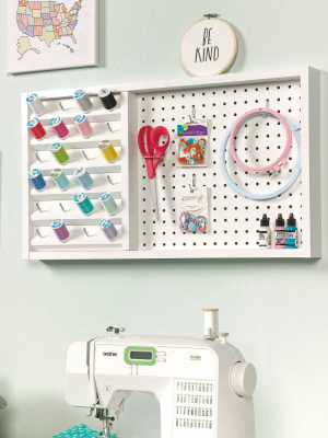 Craft Wall Mount Thread With Peg Board White - Sauder