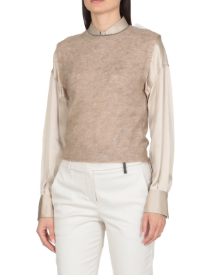 Brunello Cucinelli Keyhole Sleevess Sweater