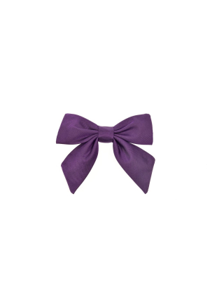 St Clement's Girls Silk Neck Bow - Regal Purple