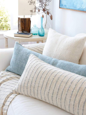 Pom Pom At Home Jojo Pillow - Ivory/blue