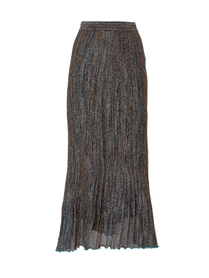 M Missoni Metallic Pleated Midi Skirt