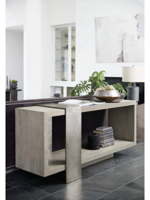 Linea Console Table, Cerused Greige