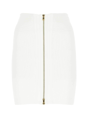 Balmain Zipped Knitted Mini Skirt