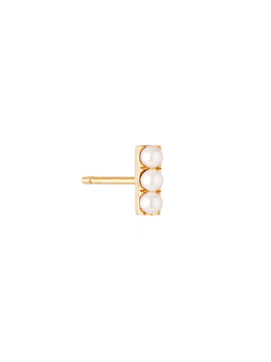 Pearl Bar Stud In Gold