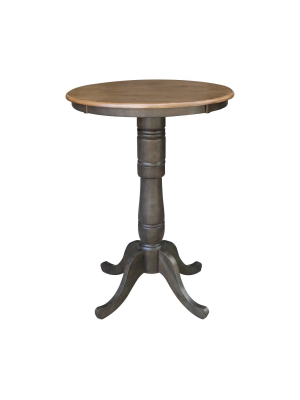 Clause Round Top Pedestal Table Hickory Brown - International Concepts